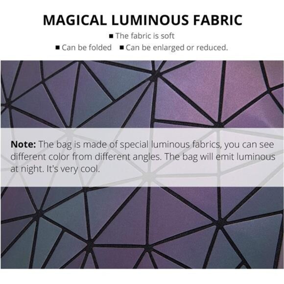 Geometric Luminous Purses & Handbags for Women Holographic Reflective Crossbody - Picture 4 of 7